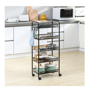 Πολυλειτουργικό Μεταλλικό Τρόλεϊ με 5 Ράφια 45 x 26.5 x 106 cm HOMC...