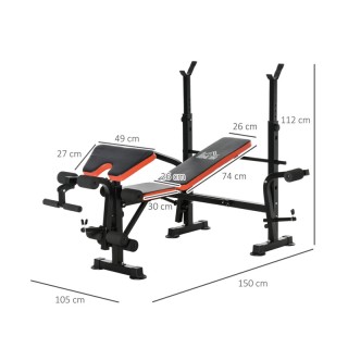 Πολυλειτουργικός Πάγκος Γυμναστικής 150 x 105 x 112 cm HOMCOM A91-0... Πολυλειτουργικός Πάγκος Γυμναστικής 150 x 105 x 112 cm HOMCOM A91-0...