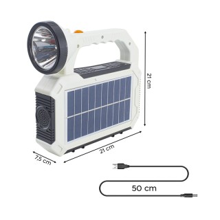 Πολυλειτουργικός Ηλιακός Φακός με Φως Έκτακτης Ανάγκης και Θύρα USB... Πολυλειτουργικός Ηλιακός Φακός με Φως Έκτακτης Ανάγκης και Θύρα USB...