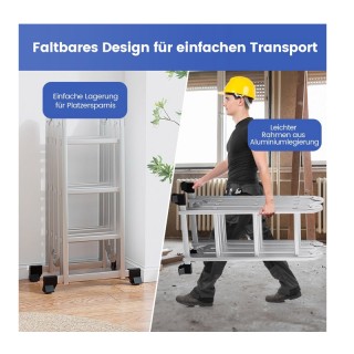 Πολυμορφική Τηλεσκοπική Σκάλα Αλουμινίου 3.7 m Costway TH10023 Πολυμορφική Τηλεσκοπική Σκάλα Αλουμινίου 3.7 m Costway TH10023