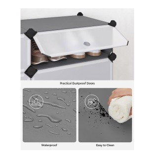 Πολυμορφική Πλαστική Παπουτσοθήκη με 10 Θήκες Χρώματος Γκρι Songmic...