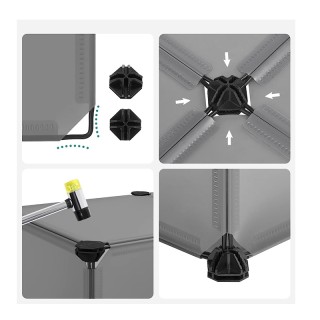 Πολυμορφική Πλαστική Παπουτσοθήκη με 10 Θήκες Χρώματος Γκρι Songmic...