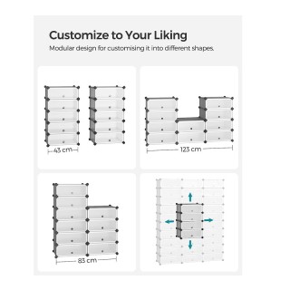 Πολυμορφική Πλαστική Παπουτσοθήκη με 10 Θήκες Χρώματος Γκρι Songmic... Πολυμορφική Πλαστική Παπουτσοθήκη με 10 Θήκες Χρώματος Γκρι Songmic...
