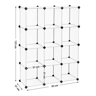 Πολυμορφική Βιβλιοθήκη με 12 Κύβους Αποθήκευσης 93 x 31 x 123 cm So... Πολυμορφική Βιβλιοθήκη με 12 Κύβους Αποθήκευσης 93 x 31 x 123 cm So...