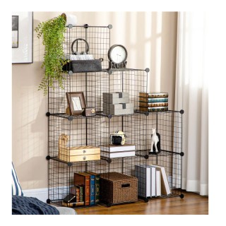 Πολυμορφική Βιβλιοθήκη με 9 Κύβους Αποθήκευσης 35 x 35 x 35 cm HOMC...