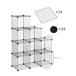 Πολυμορφική Βιβλιοθήκη με 9 Κύβους Αποθήκευσης 35 x 35 x 35 cm HOMC...
