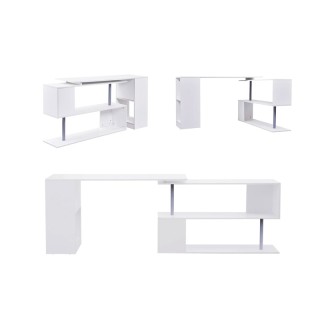 Πολυμορφικό Ξύλινο Γραφείο 140 x 120 x 78 cm Χρώματος Λευκό HOMCOM ...