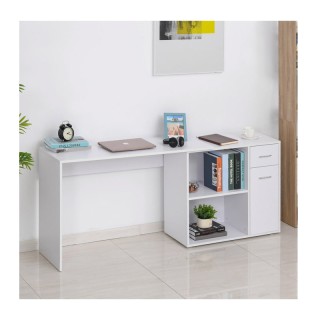 Πολυμορφικό Ξύλινο Γραφείο 173 x 39.8 x 74 cm HOMCOM 836-073WT Πολυμορφικό Ξύλινο Γραφείο 173 x 39.8 x 74 cm HOMCOM 836-073WT