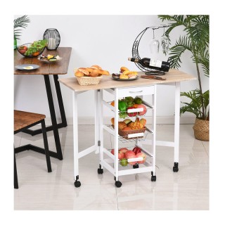 Πολυμορφικό Μεταλλικό Τρόλεϊ Κουζίνας με 1 Συρτάρι και 3 Καλάθια 77...