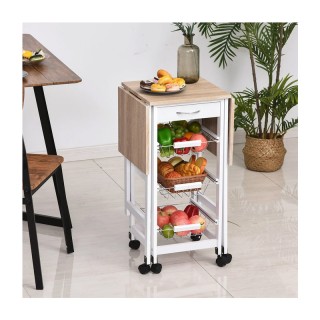 Πολυμορφικό Μεταλλικό Τρόλεϊ Κουζίνας με 1 Συρτάρι και 3 Καλάθια 77... Πολυμορφικό Μεταλλικό Τρόλεϊ Κουζίνας με 1 Συρτάρι και 3 Καλάθια 77...