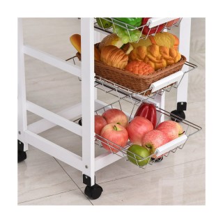Πολυμορφικό Μεταλλικό Τρόλεϊ Κουζίνας με 1 Συρτάρι και 3 Καλάθια 77...