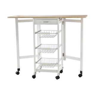 Πολυμορφικό Μεταλλικό Τρόλεϊ Κουζίνας με 1 Συρτάρι και 3 Καλάθια 77...