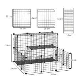 Πολυμορφικό Κλουβί - Πάρκο Εκπαίδευσης Κατοικίδιου 105 x 105 x 70 c...