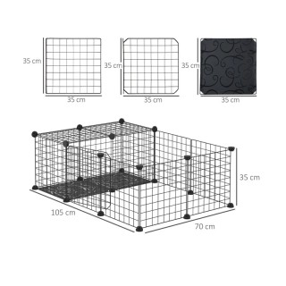 Πολυμορφικό Κλουβί - Πάρκο Εκπαίδευσης Κατοικίδιου 105 x 70 x 35 cm...
