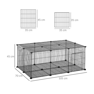 Πολυμορφικό Κλουβί - Πάρκο Εκπαίδευσης Κατοικίδιου 105 x 70 x 45 cm...