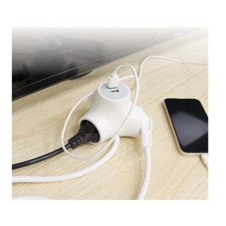 Πολύπριζο 3 Θέσεων με 2 Θύρες USB και Καλώδιο 1.4 m GSC 103000014