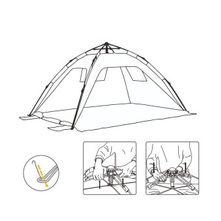 Pop Up Σκηνή Κάμπινγκ 2 Ατόμων 1000 mm 220 x 173 x 120 cm Outsunny ...