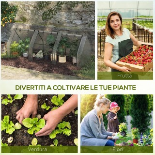 Outsunny PE Tunnel Garden Greenhouse με εκτεταμένες άκρες και αρθρω...