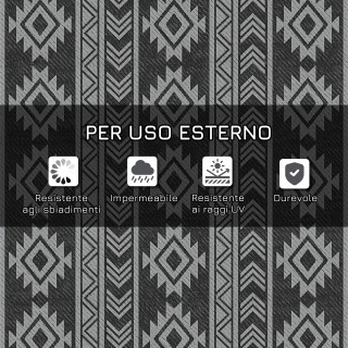 Outsunny Μοντέρνο Μαύρο και Γκρι Χαλί εξωτερικού χώρου PP με αναστρ... Outsunny Μοντέρνο Μαύρο και Γκρι Χαλί εξωτερικού χώρου PP με αναστρ...