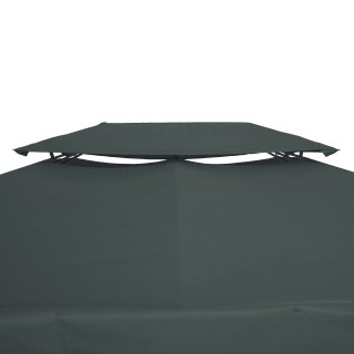 Outsunny 4x3m 2-Tier Polyester Gazebo κάλυμμα με ιμάντες και 10 οπέ... Outsunny 4x3m 2-Tier Polyester Gazebo κάλυμμα με ιμάντες και 10 οπέ...
