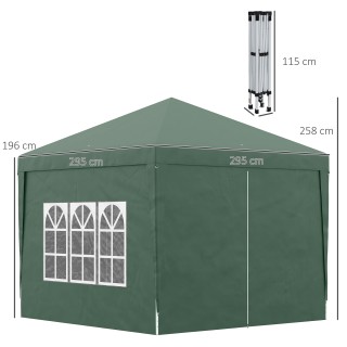 Outsunny Gazebo 3x3 m Waterproof Steel Garden με υφασμάτινο κάλυμμα...