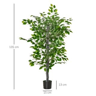 HOMCOM Τεχνητό Φυτό Ficus Ύψος 135cm με Γλάστρα για εσωτερικούς και...