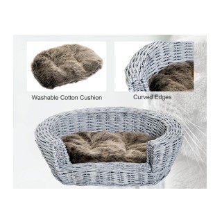 Ψάθινο Κρεβάτι με Μαξιλάρι για Κατοικίδια 57 x 46 x 17.5 cm PawHut ...