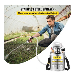 Ψεκαστήρας Χειρός Πίεσης από Ανοξείδωτο Ατσάλι 4 Lt VEVOR PWQBXG4L0...