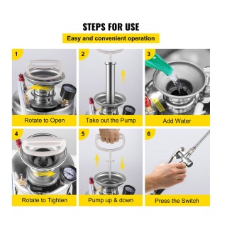 Ψεκαστήρας Χειρός Πίεσης από Ανοξείδωτο Ατσάλι 4 Lt VEVOR PWQBXG4L0...