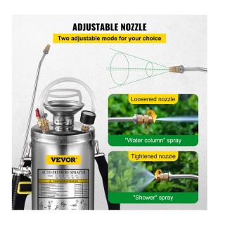 Ψεκαστήρας Χειρός Πίεσης από Ανοξείδωτο Ατσάλι 6 Lt VEVOR PWQBXG6L0...