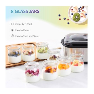 Ψηφιακός Παρασκευαστής Γιαουρτιού με 8 Γυάλινα Βάζα 30 W HOMCOM 800... Ψηφιακός Παρασκευαστής Γιαουρτιού με 8 Γυάλινα Βάζα 30 W HOMCOM 800...