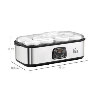 Ψηφιακός Παρασκευαστής Γιαουρτιού με 8 Γυάλινα Βάζα 30 W HOMCOM 800... Ψηφιακός Παρασκευαστής Γιαουρτιού με 8 Γυάλινα Βάζα 30 W HOMCOM 800...