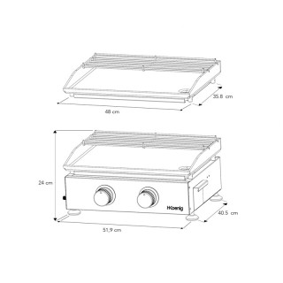 Ψησταριά Αερίου με 2 Καυστήρες H.Koenig PLX820 Ψησταριά Αερίου με 2 Καυστήρες H.Koenig PLX820