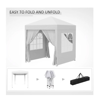 Πτυσσόμενο Κιόσκι Κήπου 2 x 2 x 2.50 m Χρώματος Λευκό Outsunny 1001... Πτυσσόμενο Κιόσκι Κήπου 2 x 2 x 2.50 m Χρώματος Λευκό Outsunny 1001...