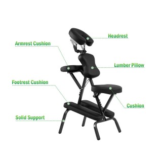 Πτυσσόμενη Καρέκλα Μασάζ 48 x 54.5 x 120.5 cm Costway HW55620BK Πτυσσόμενη Καρέκλα Μασάζ 48 x 54.5 x 120.5 cm Costway HW55620BK