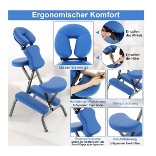 Πτυσσόμενη Καρέκλα Μασάζ 48 x 75 x 115 cm Costway HW55620BL