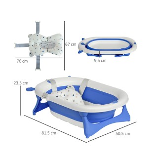 Πτυσσόμενη Μπανιέρα Μωρού 81.5 x 50.5 x 23.5 cm Χρώματος Μπλε HOMCO... Πτυσσόμενη Μπανιέρα Μωρού 81.5 x 50.5 x 23.5 cm Χρώματος Μπλε HOMCO...