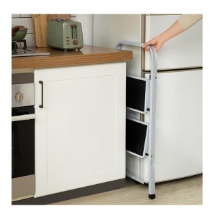 Πτυσσόμενη Σκάλα από Ατσάλι 2 Σκαλιών Songmics GSL12WT