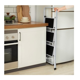 Πτυσσόμενη Σκάλα από Ατσάλι 3 Σκαλιών Songmics GSL03WT Πτυσσόμενη Σκάλα από Ατσάλι 3 Σκαλιών Songmics GSL03WT