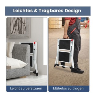 Πτυσσόμενη Σκάλα με 2 Σκαλοπάτια 50 x 49 x 45 cm Costway TJ10004WH Πτυσσόμενη Σκάλα με 2 Σκαλοπάτια 50 x 49 x 45 cm Costway TJ10004WH