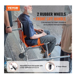 Πτυσσόμενη Τροχήλατη Καρέκλα Μεταφοράς Ασθενών έως 158 Kg 540 x 133...