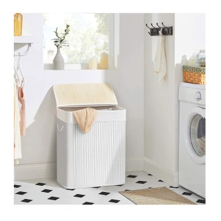 Πτυσσόμενο Καλάθι Απλύτων από Μπαμπού με 2 Χώρους 100 Lt Songmics L... Πτυσσόμενο Καλάθι Απλύτων από Μπαμπού με 2 Χώρους 100 Lt Songmics L...