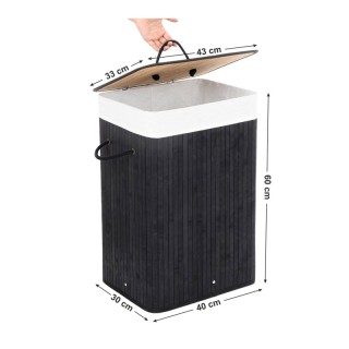 Πτυσσόμενο Καλάθι Απλύτων από Μπαμπού XL 72 Lt Χρώματος Μαύρο Songm... Πτυσσόμενο Καλάθι Απλύτων από Μπαμπού XL 72 Lt Χρώματος Μαύρο Songm...