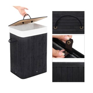 Πτυσσόμενο Καλάθι Απλύτων από Μπαμπού XL 72 Lt Χρώματος Μαύρο Songm... Πτυσσόμενο Καλάθι Απλύτων από Μπαμπού XL 72 Lt Χρώματος Μαύρο Songm...