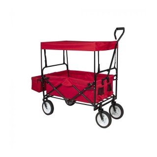 Πτυσσόμενο Καρότσι Κήπου με Οροφή 104 x 53 x 108 cm Χρώματος Κόκκιν...