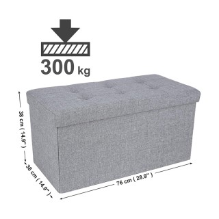 Πτυσσόμενο Σκαμπό με Αποθηκευτικό Χώρο 76 x 38 x 38 cm Χρώματος Γκρ... Πτυσσόμενο Σκαμπό με Αποθηκευτικό Χώρο 76 x 38 x 38 cm Χρώματος Γκρ...