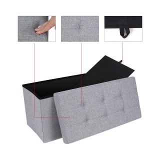 Πτυσσόμενο Σκαμπό με Αποθηκευτικό Χώρο 76 x 38 x 38 cm Χρώματος Γκρ... Πτυσσόμενο Σκαμπό με Αποθηκευτικό Χώρο 76 x 38 x 38 cm Χρώματος Γκρ...