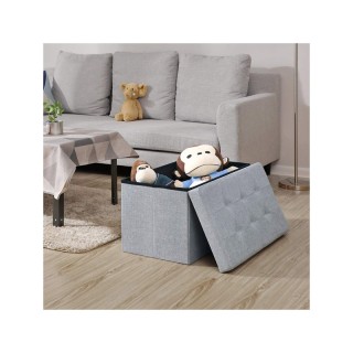 Πτυσσόμενο Σκαμπό με Αποθηκευτικό Χώρο 76 x 38 x 38 cm Χρώματος Γκρ...