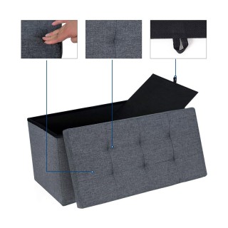 Πτυσσόμενο Σκαμπό με Αποθηκευτικό Χώρο 76 x 38 x 38 cm Χρώματος Σκο...