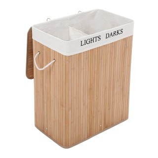 Πτυσσόμενο Καλάθι Απλύτων από Μπαμπού με 2 Χώρους 100 Lt Songmics L... Πτυσσόμενο Καλάθι Απλύτων από Μπαμπού με 2 Χώρους 100 Lt Songmics L...